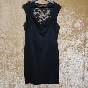 Connected Apparel Black Lace Back Dress -  Size 12